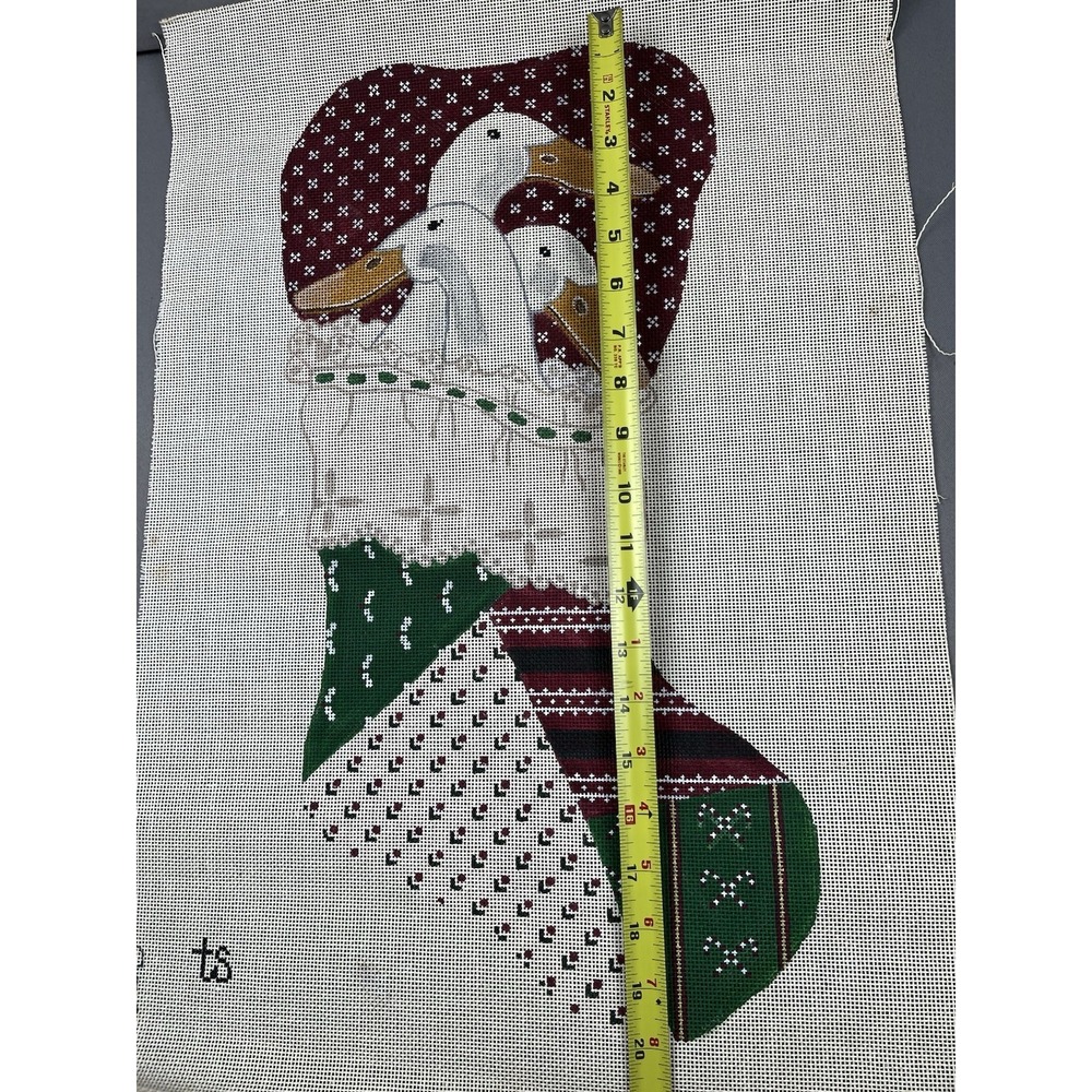 TS Designs Hand Painted Needlepoint Canvas * Christmas Stocking Geese Country‎ - Picture 8 of 10